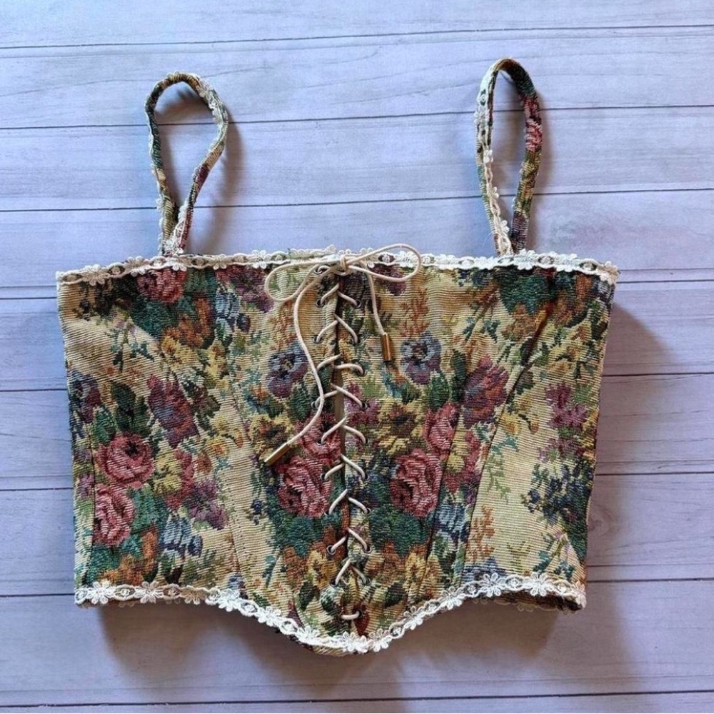 Floral corset tank top